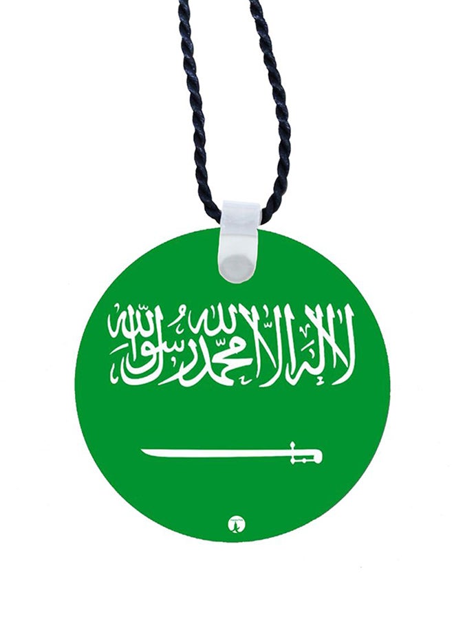 BP 2-In-1 Saudi Flag Printed Key Chain Green/White/Silver - Image 2