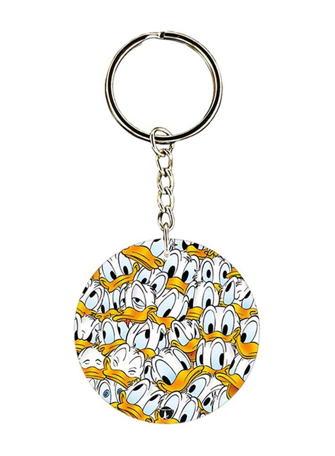 بي بي سلسلة مفاتيح مطبوعة بإحدى شخصيات ديزني أصفر/أبيض/فضي