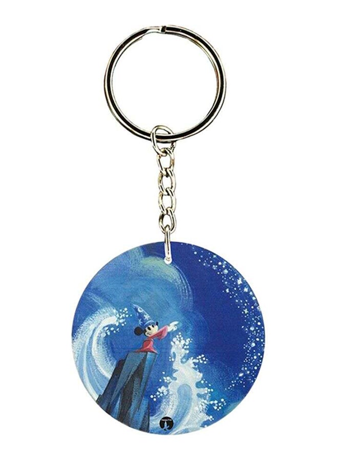 بي بي سلسلة مفاتيح تستخدم على الوجهين ومطبوع عليها شخصية من ديزني أزرق/أبيض/أحمر