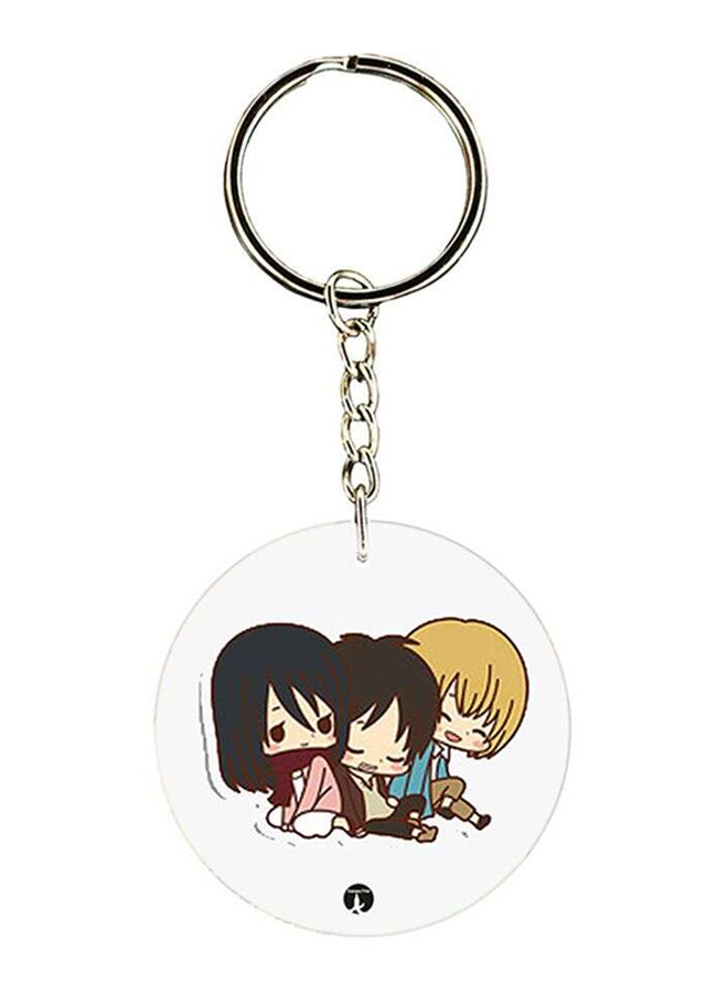 BP Plastic Attack On Titan Keychain Black/Beige/Silver