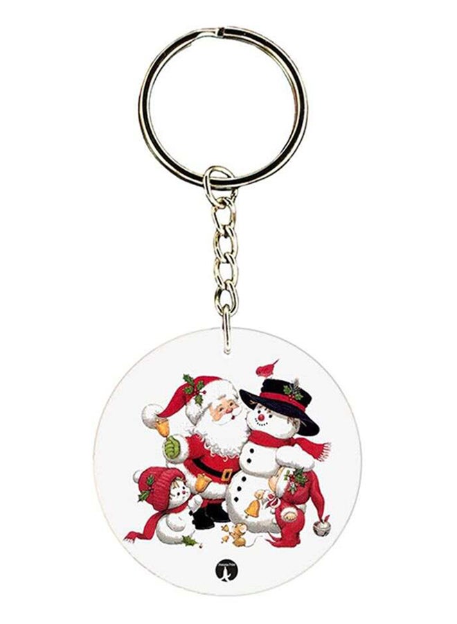 BP Santa Claus Printed Keychain White/Red