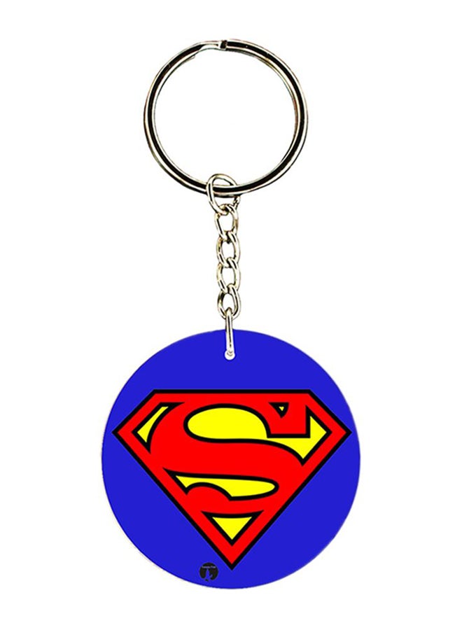 BP Superman Printed Keychain Blue/Red/Silver