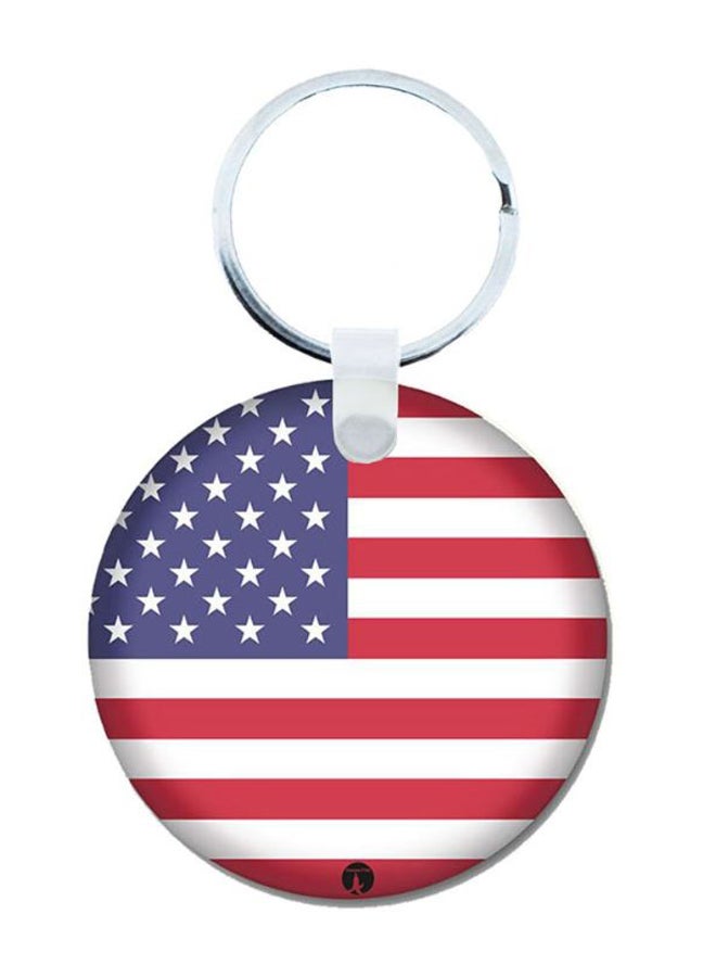 BP 2-In-1 American Flag Printed Keychain White/Red/Blue - Image 1