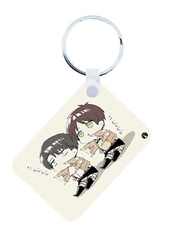 BP 2-In-1 Attack On Titan Printed Keychain Beige/Brown/Black - Image 1