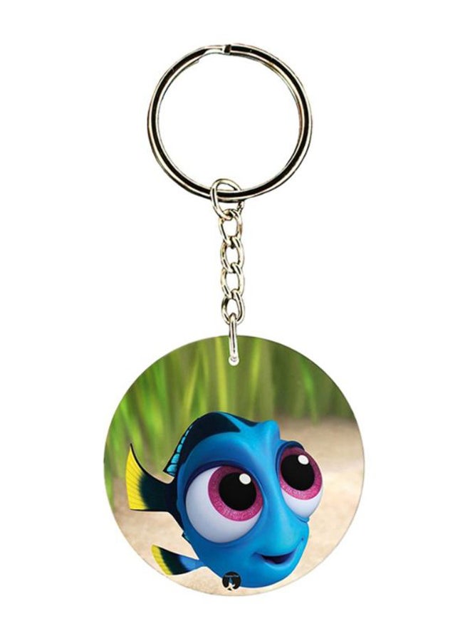 BP Disney Character Printed Keychain Silver/Green/Blue