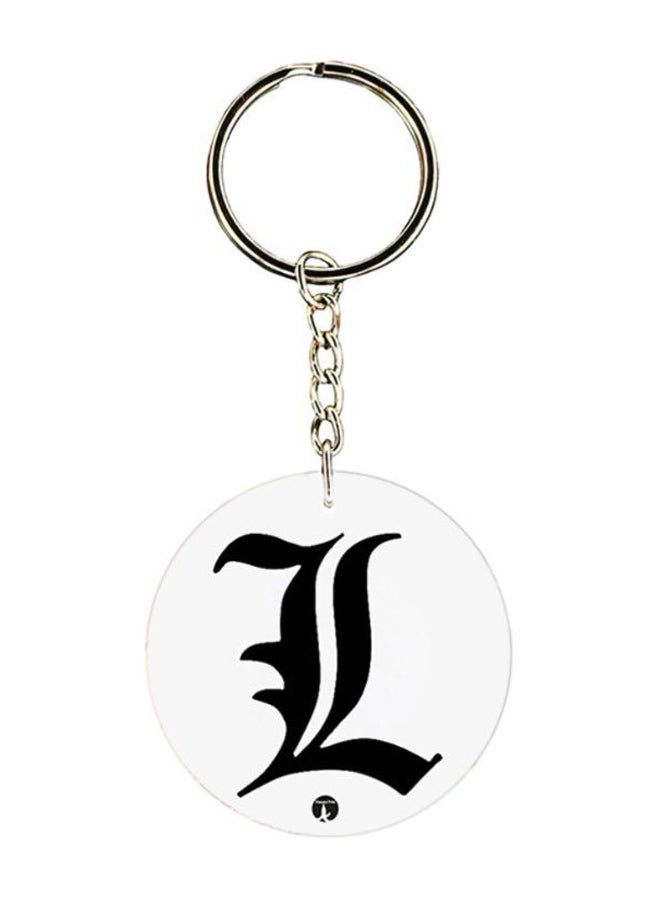 BP Plastic Death Note Keychain White/Black