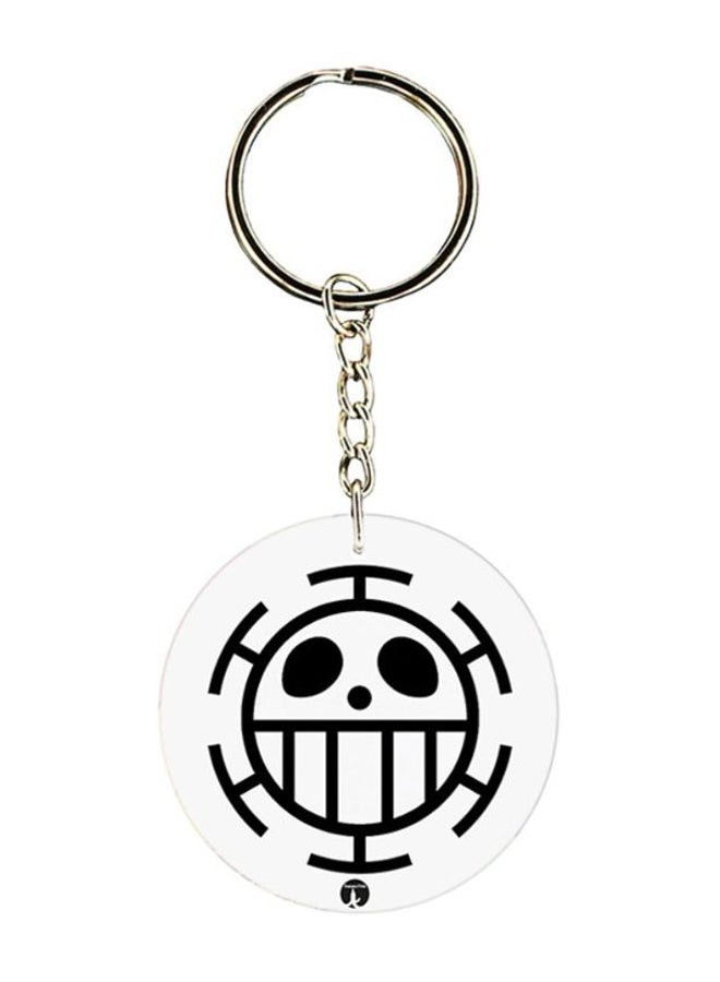 BP Double Sided Anime One Piece Printed Keychain White/Black/Silver