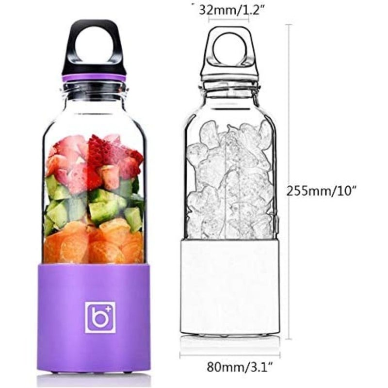 UK PLUS Portable Mini Juicer Bottle 500.0 ml 13.0 W UK-197 PJ-B500- PRPL Clear/Purple/Black - Image 4