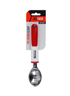 DELCASA Stainless Steel Ice Cream Scoop Red/White/Silver 9cm  - Image 1