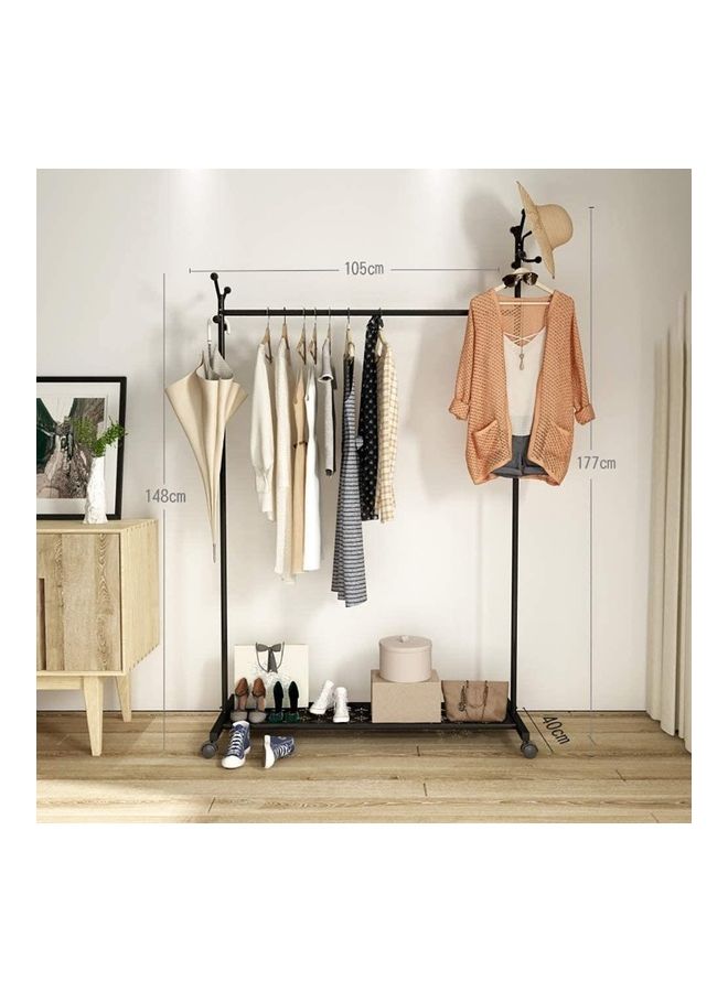 شو وو حامل ملابس يثبت على الأرض أسود - Image 2