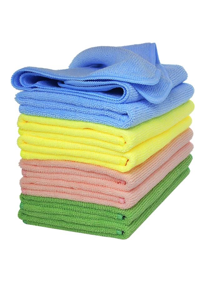 8-Piece Microfiber Cleaning Cloth Set Assorted Colours 40x40centimeter - Image 1