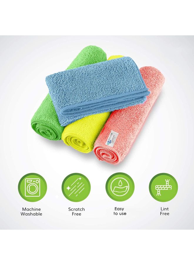 8-Piece Microfiber Cleaning Cloth Set Assorted Colours 40x40centimeter - Image 4