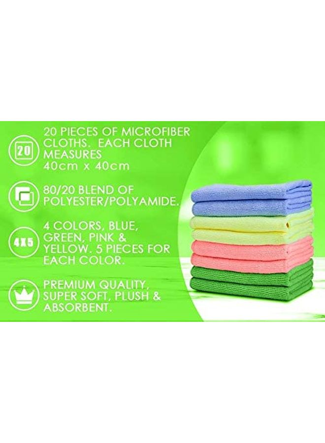 8-Piece Microfiber Cleaning Cloth Set Assorted Colours 40x40centimeter - Image 2