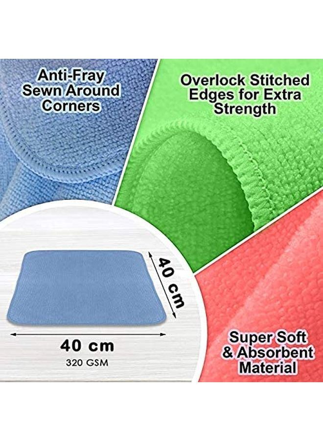 8-Piece Microfiber Cleaning Cloth Set Assorted Colours 40x40centimeter - Image 3