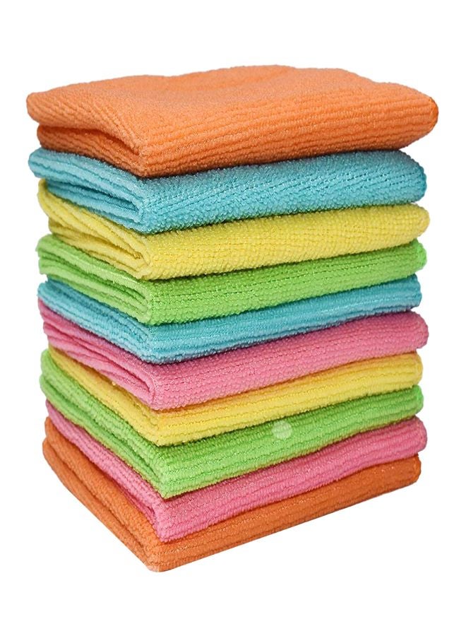 Generic 10-Piece Microfiber Cleaning Cloth Set multicolor 30x40cm  - Image 1
