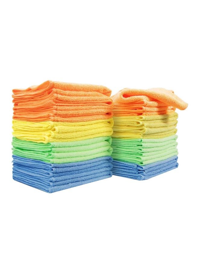 24-Piece Microfiber Cleaning Cloth Set Assorted Colours 40x40centimeter - Image 1