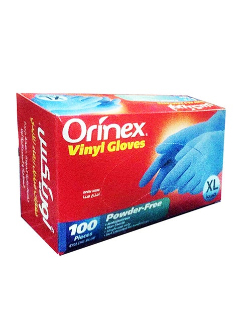 100-Piece XL Powder Gloves Blue