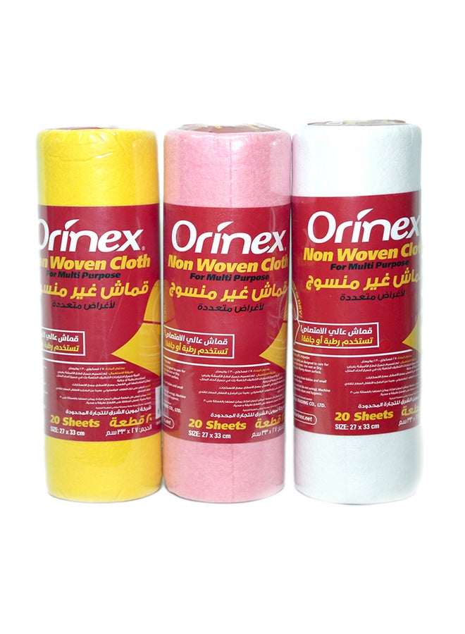 Orinex - 20 Sheets Non-Woven Cloth Rolls Multicolour - Image 1