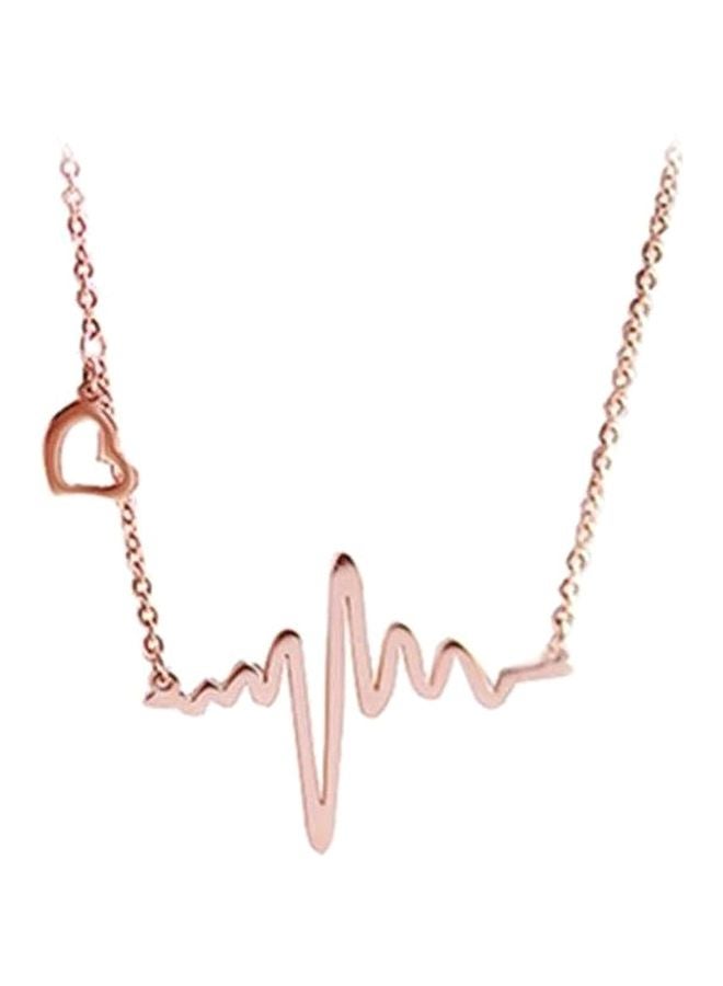 Heartbeat Shaped Pendant Necklace 