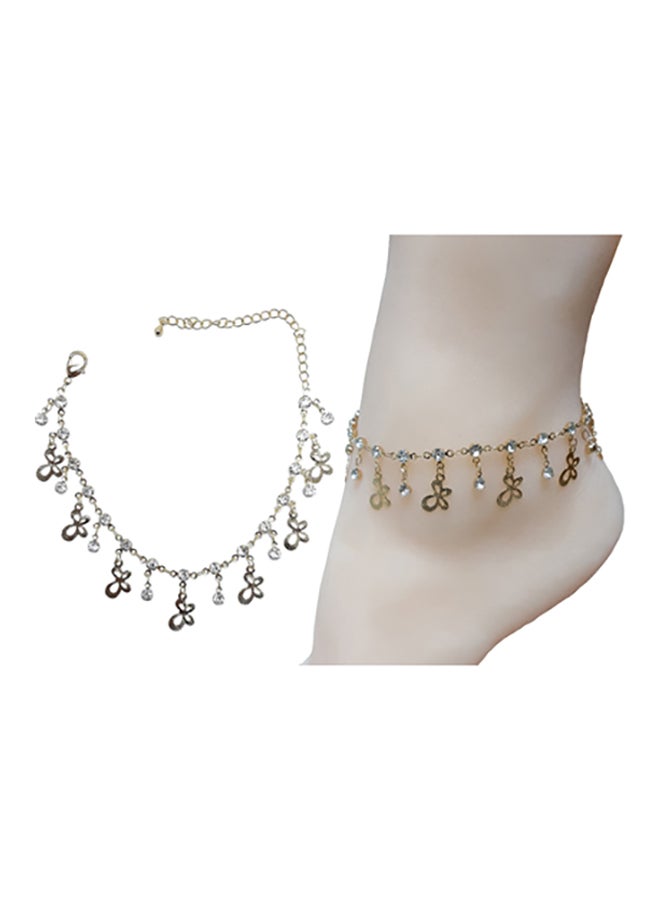 Stone Studded Butterfly Anklet