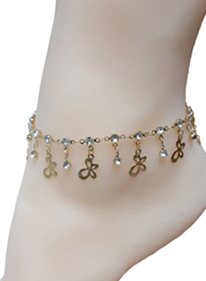 Stone Studded Butterfly Anklet