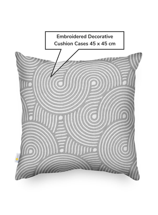 Donetella Decorative Embroidered Cushion Cover Grey 45x45cm  - Image 3
