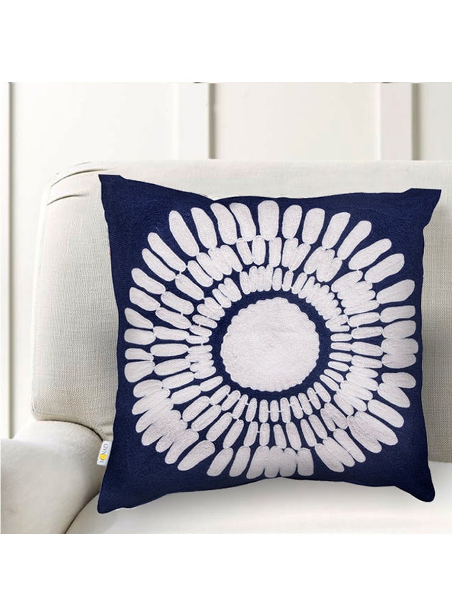 Donetella Decorative Embroidered Cushion Cover Blue/Grey 45x45cm  - Image 2