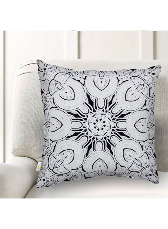 Donetella Decorative Embroidered Cushion Cover Black/White 45x45cm  - Image 2