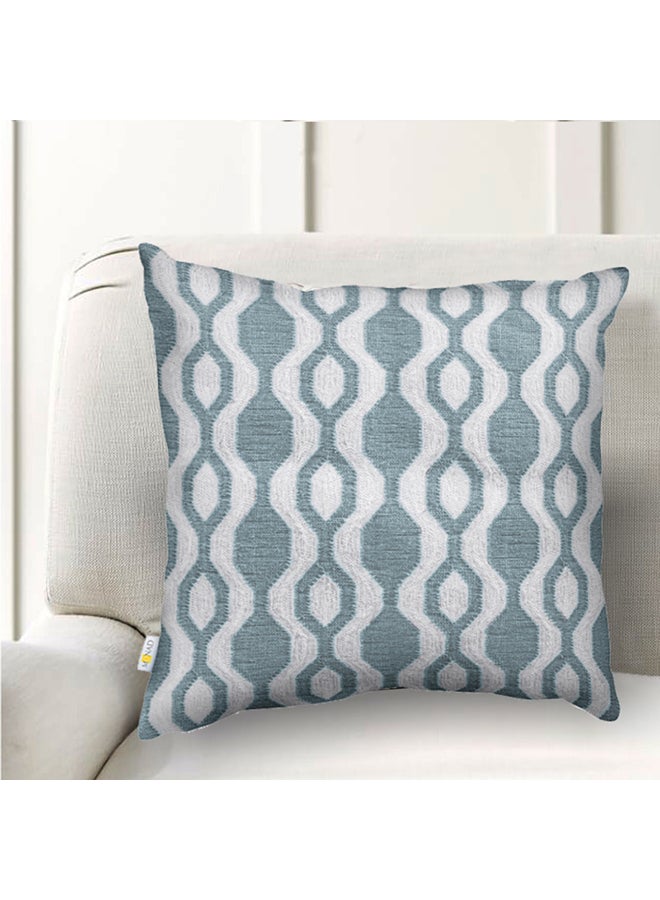 Donetella Decorative Embroidered Cushion Cover Blue/White 45x45cm  - Image 2