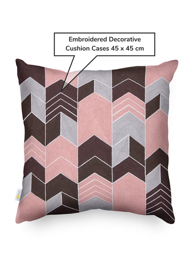 Donetella Decorative Embroidered Cushion Cover Multicolour 45x45cm  - Image 3