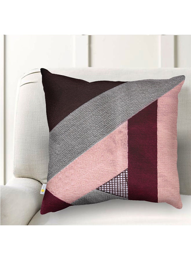 Donetella Decorative Embroidered Cushion Cover Grey/Red/Brown 45x45cm  - Image 2