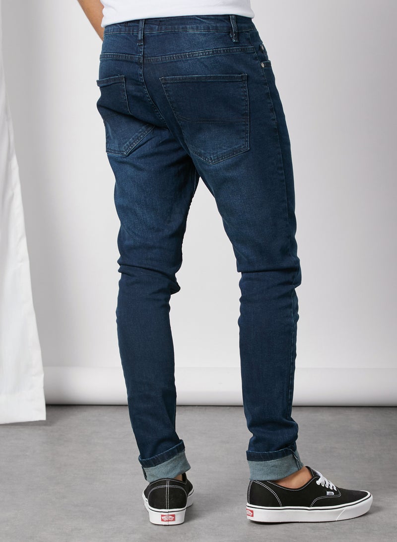 BRAVE SOUL - Solid Pattern Skinny Fit Jeans Blue - Image 1