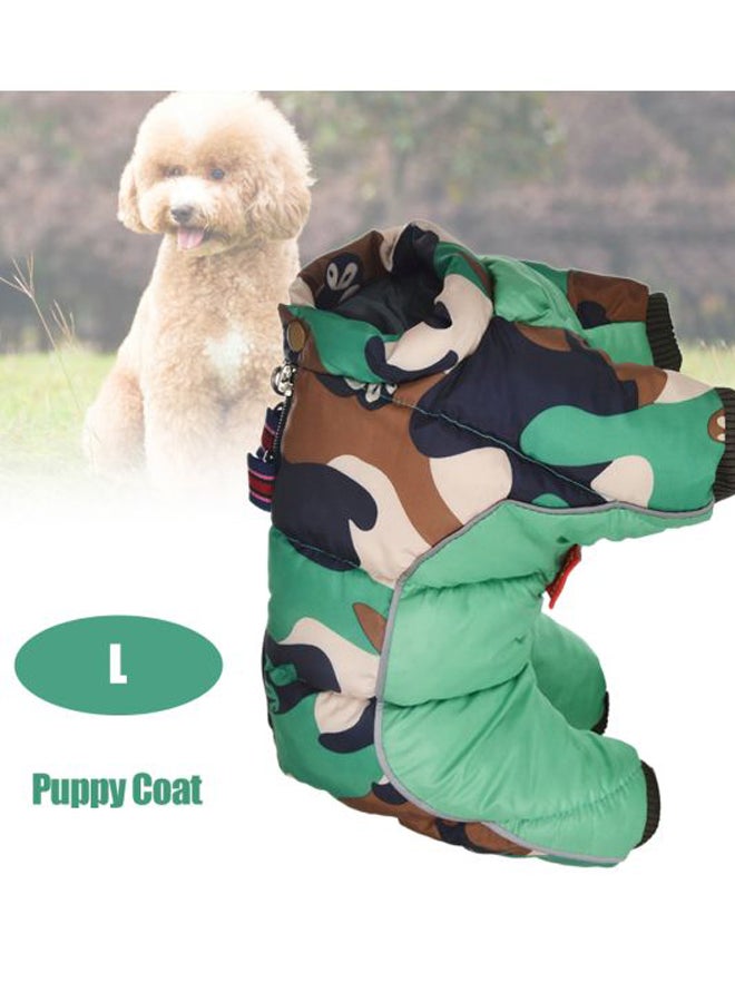 Winter Warm Pet Puppy Coat Green Camouflage L - Image 2