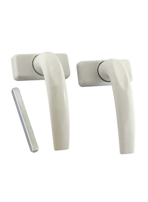 Pair Of Door Handle With Key White/Silver