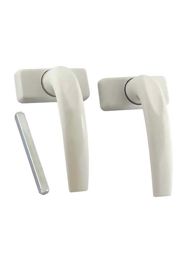Pair Of Door Handle With Key White/Silver