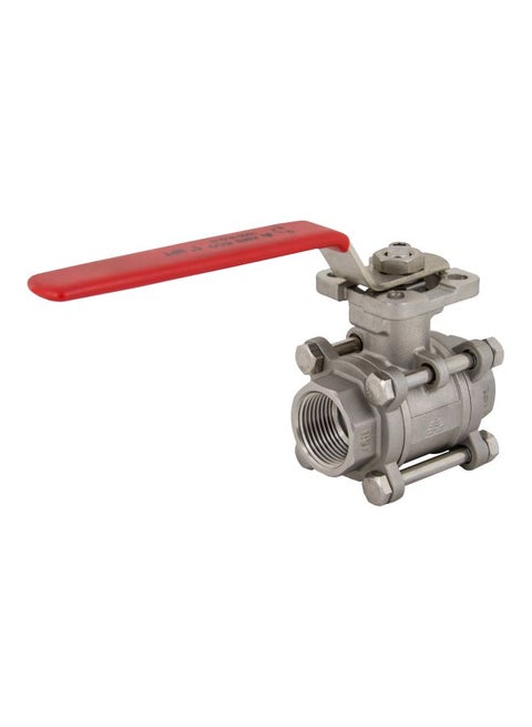 Classic Ball Valve With Locking Device Silver/Red 1.25inch