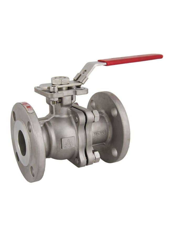 AMS Valves - Classic Ball Valve With Flanged End Silver/Red 3inch - Image 1