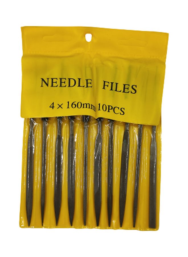 10-Piece Needle File Set Black 4x160mm  - Image 2
