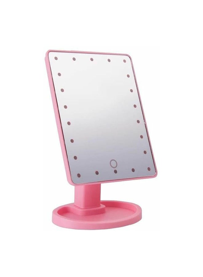مرآة مستحضرات التجميل تعمل باللمس مزوّدة بمصابيح LED قابلة للتعديل وردي - Image 2