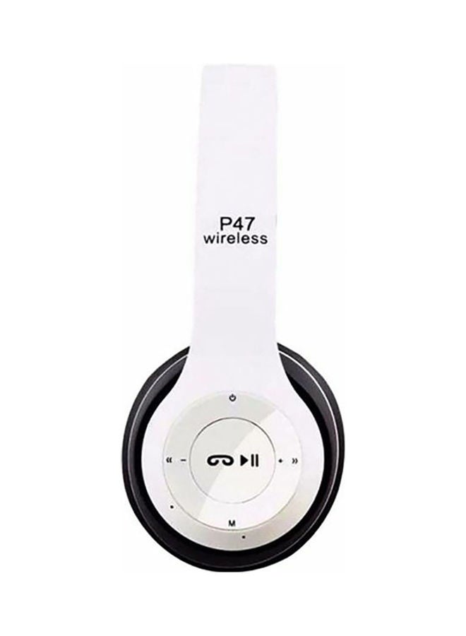 سماعة رأس لاسلكية قابلة للطي أبيض/رمادي