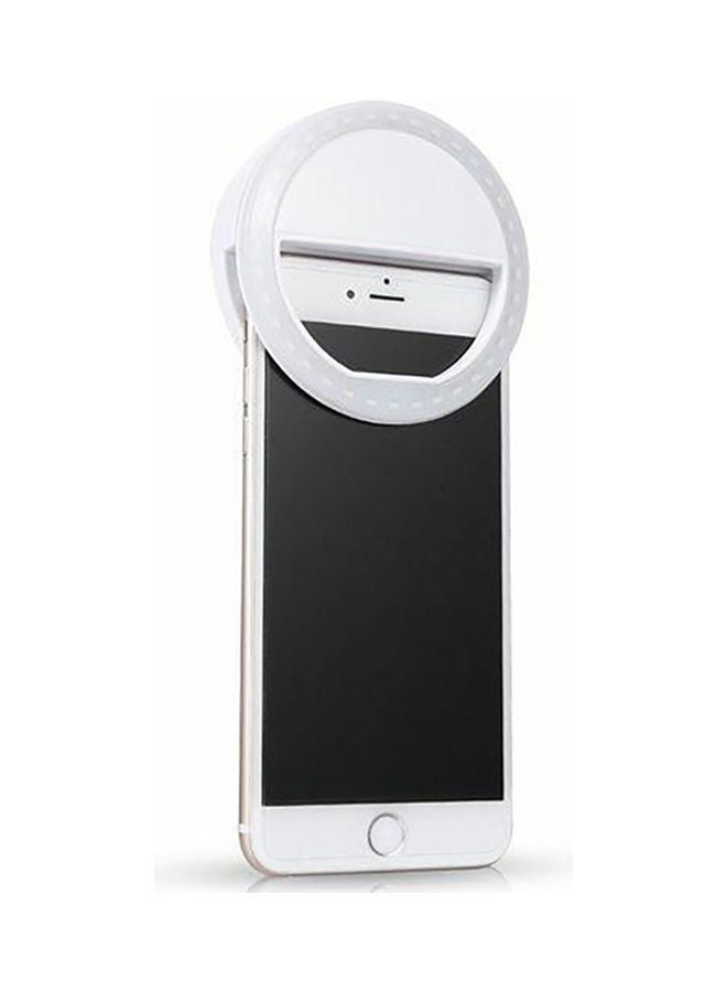 Portable Selfie Led Flash Ring Light Clip White - Image 1