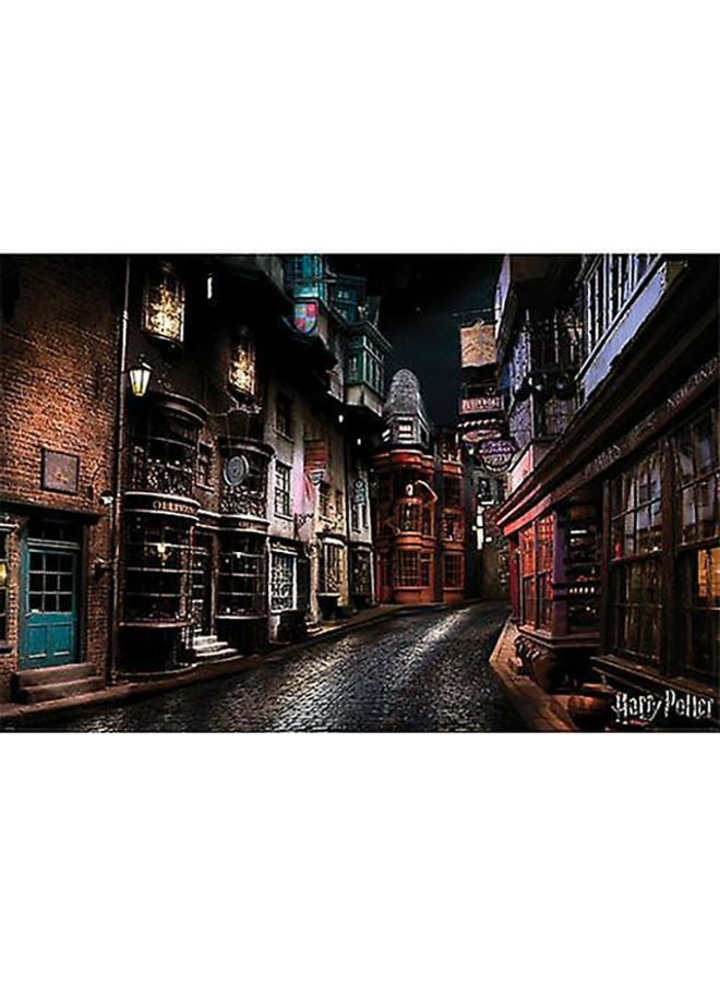 ملصق جداري كبير مزين بطبعة حارة دياجون من فيلم "Harry Potter" طراز PP34391 متعدد الألوان 91.5x61سم