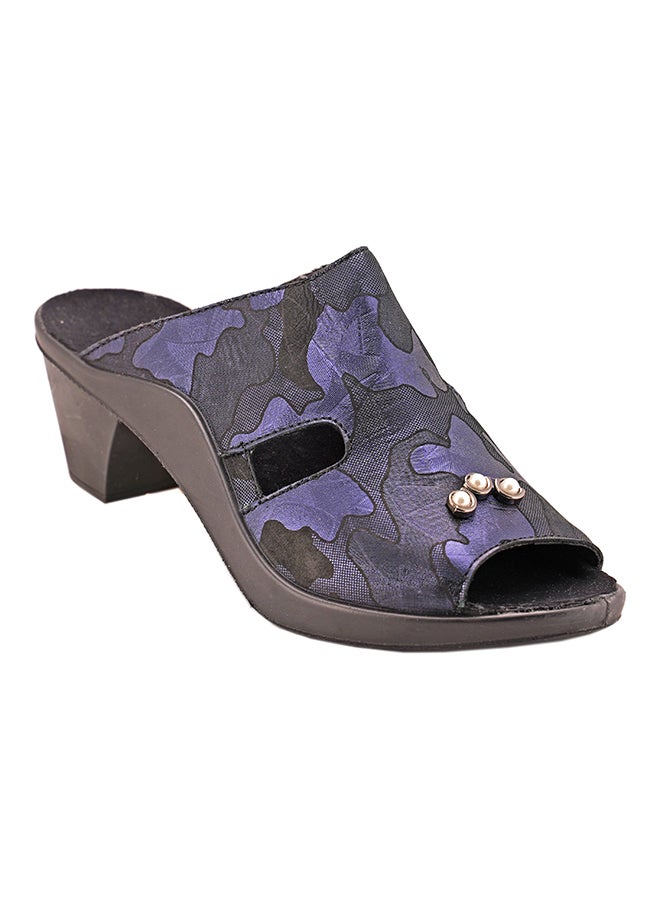ROMIKA 117-280 Pearl Embellished Peep Toe Mules Blue/Black  - Image 1
