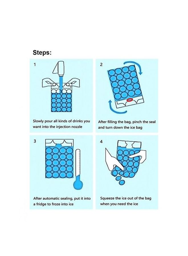 Generic 10-Piece Disposable Ice Cube Plastic Bag Set Clear  - Image 3