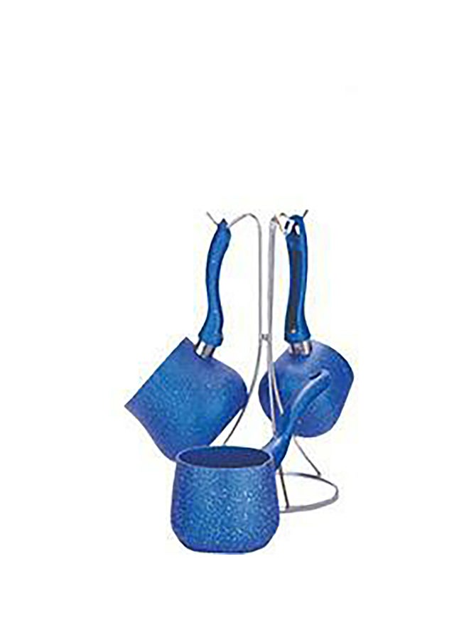 Glory 4-Piece Granite Coffee Pot With Stand Set Blue 