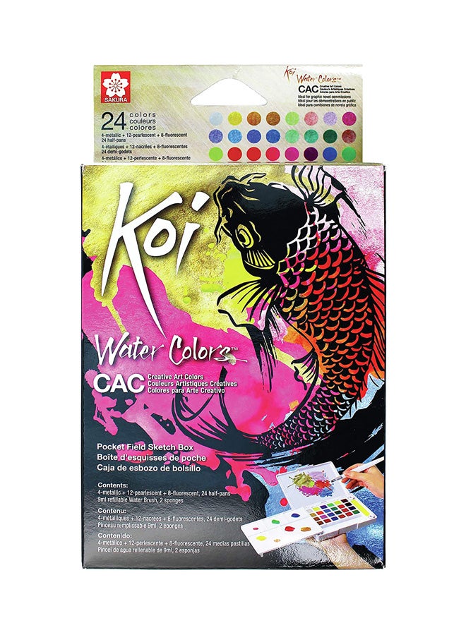 SAKURA 24 Colour Koi Creative Art Watercolour Set Multicolour  - Image 3