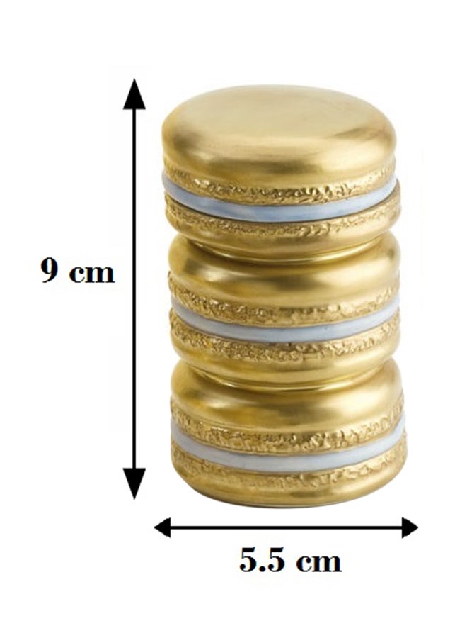شمعة معطرة بيبي ماكرون ذهبي/ أزرق فاتح 9x5.5سم  - Image 4