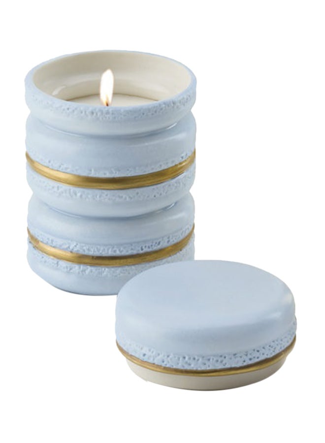 شمعة معطرة ماكارون أزرقذهبي 10x7سم  - Image 1
