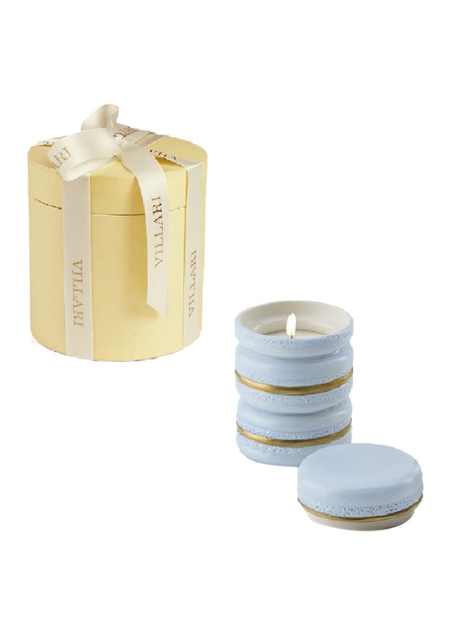 شمعة معطرة ماكارون أزرقذهبي 10x7سم  - Image 2