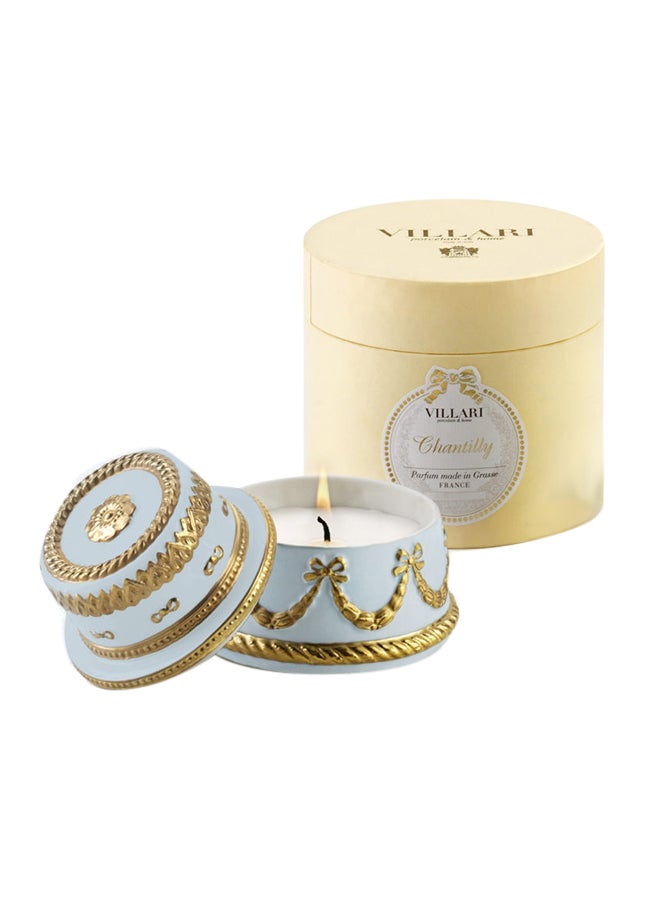 شمعة معطرة بيبي تشانتيلي فيروزي/ذهبي 10X10سم  - Image 2